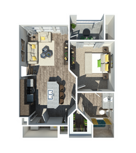 The Cocoa 1 bedroom 1 bathroom 6212 floor plan